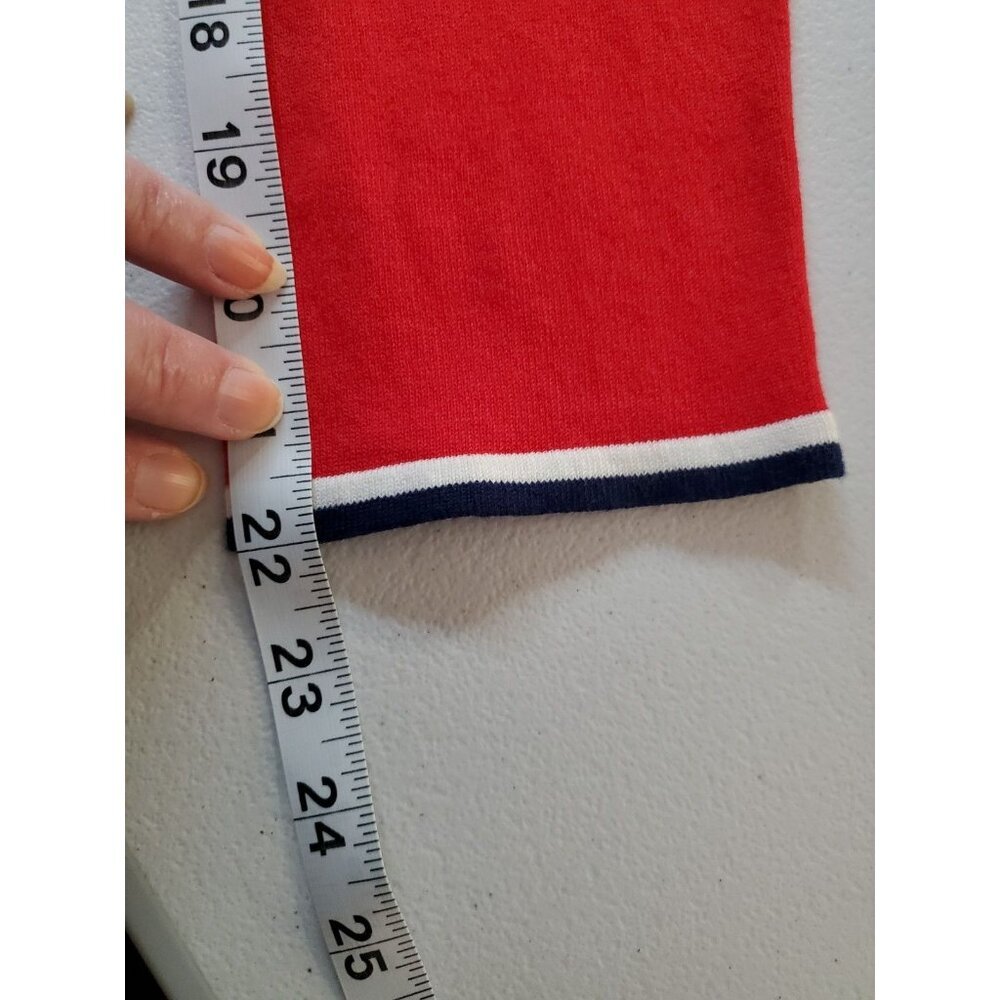 Anthropologie STS Sail to Sable Stipped Cotton Dress Sz XS Black & With w/ Red - Picture 9 of 12